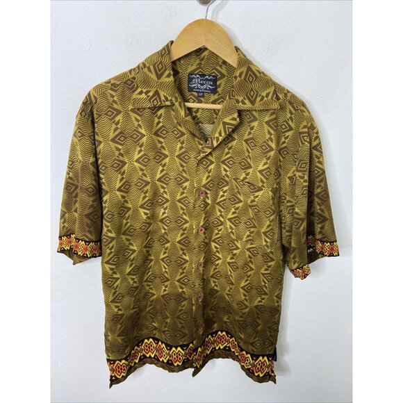 Vintage Mecca Men S Hawaiian African Safari Short Sleeve Shirt Hip Hop Tiger - Picture 2 of 5